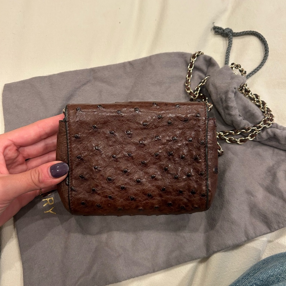 Mulberry Lily Mini in Oxblood Ostrich - Picture 5 of 7
